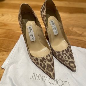Jimmy Choo leopard pump with slight shine